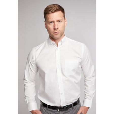         DOUBLE TWO  LONG SLEEVE OXFORD SHIRT WHITE 19 - 23"