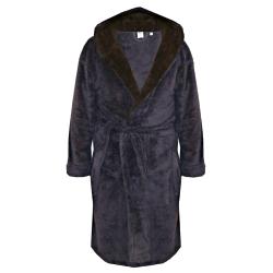 D555 NEWQUAY LUXURIOUSLY SOFT DRESSING GOWN WITH HOOD  NAVY 3 - 8XL