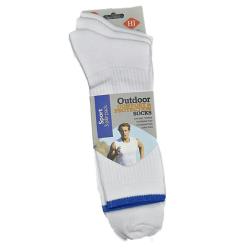 HJ HALL  Outdoor Comfort Sports Socks -  3 Pack - WHITE 11/13 13/15 15/17 UK