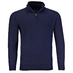   RAGING BULL KNITWEAR - Cotton Cashmere Quarter Zip Funnel Neck Sweater NAVY  3 - 6XL