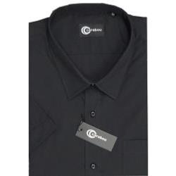 SALE - CARABOU Easy Care Plain Short Sleeve Shirt BLACK 2XL