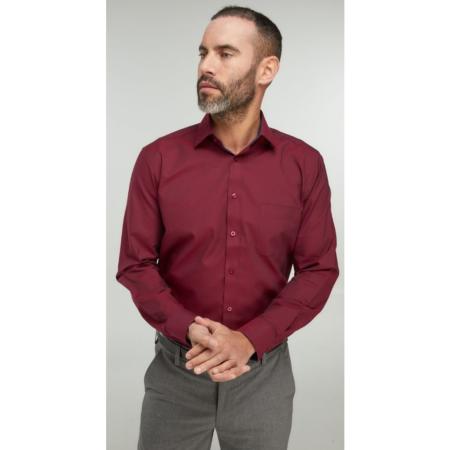             DOUBLE TWO PURE COTTON LONG SLEEVE  WOVEN SHIRT RED 19 - 23" Collar 