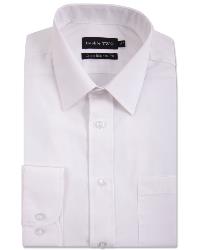 Double Two Non-Iron Cotton Rich Long Sleeve Shirt WHITE