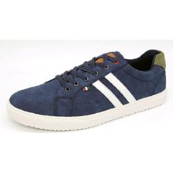   D555 KING SIZE MENS LACE UP SHOES WITH SIDE STRIPES ANDREAS NAVY UK 12 - 15