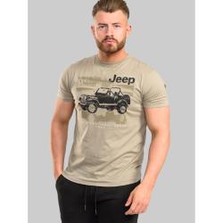 D555 WOLVERTON JEEP OFFICIAL LICENSED  PRINT T-SHIRT FOR ADVENTUROUS SOULS TAUPE  3 - 8XL