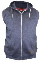 SALE - D555 Sleeveless Hooded Zipper Sweatshirt BLAKE -  BLUE MELANGE 3 - 4XL