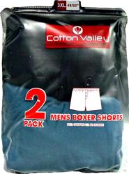      COTTON VALLEY Big Men's Cotton Lycra Boxer Shorts TWO PACK 2-8XL