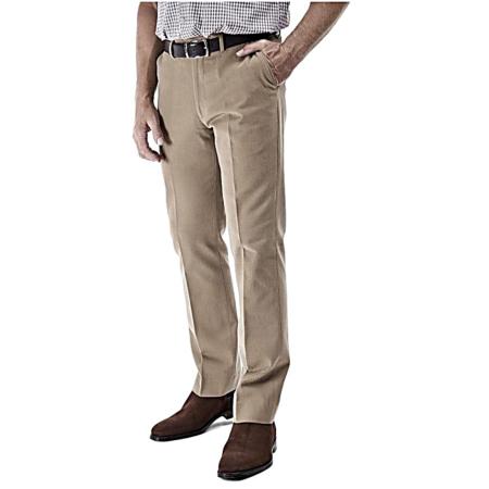 SALE - SKOPES CLASSIC COTTON FLAT FRONT CHINO TROUSERS CLOVELLY STONE 44 - 62"