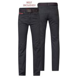 SALE - DUKE Washed Bedford Cord Jeans CHARCOAL GREY 40 -56 "S/R