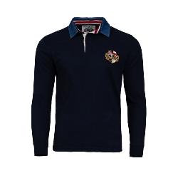 RAGING BULL RUGBY - Long Sleeve Crest Rugby Shirt  NAVY 3 - 6XL